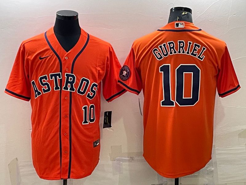 Men Houston Astros 10 Gurriel Orange Game Nike 2022 MLB Jerseys